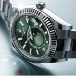Rolex Sky-Dweller Green Dial Watch - كوبي ماستر بجودة عالية.