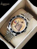 ⁦ABU DHABI Emblem Chairman Geneve Baby Brown Dial Silver Chain Gents Watch - كوبي ماستر بجودة عالية.⁩ - الصورة ⁦3⁩