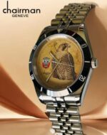 ⁦ABU DHABI Emblem Chairman Geneve Baby Brown Dial Silver Chain Gents Watch - كوبي ماستر بجودة عالية.⁩ - الصورة ⁦2⁩
