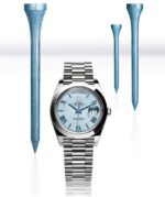 ⁦Rolex Day-Date Ice Blue Roman Dial Smooth Bezel Watch - كوبي ماستر جودة عالية.⁩ - الصورة ⁦2⁩
